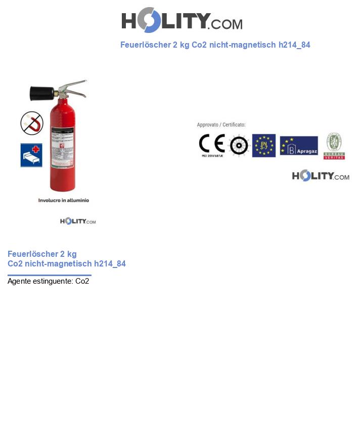 Feuerlöscher 2 kg Co2 nicht-magnetisch h214_84