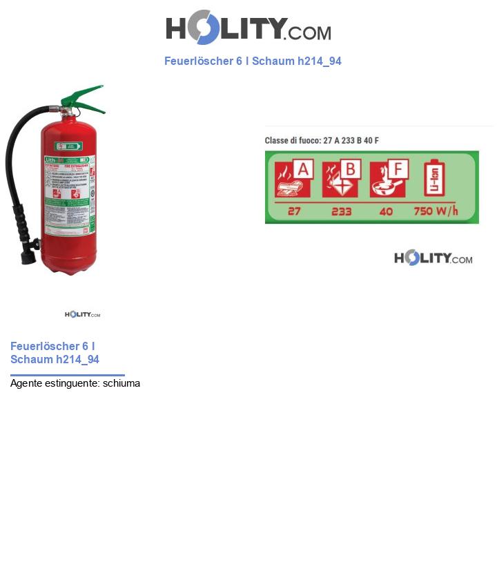 Feuerlöscher 6 l Schaum h214_94