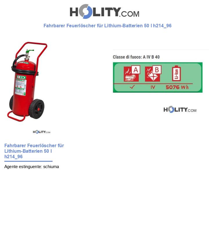 Fahrbarer Feuerlöscher für Lithium-Batterien 50 l h214_96