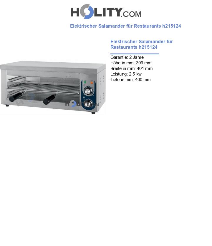 Elektrischer Salamander für Restaurants h215124