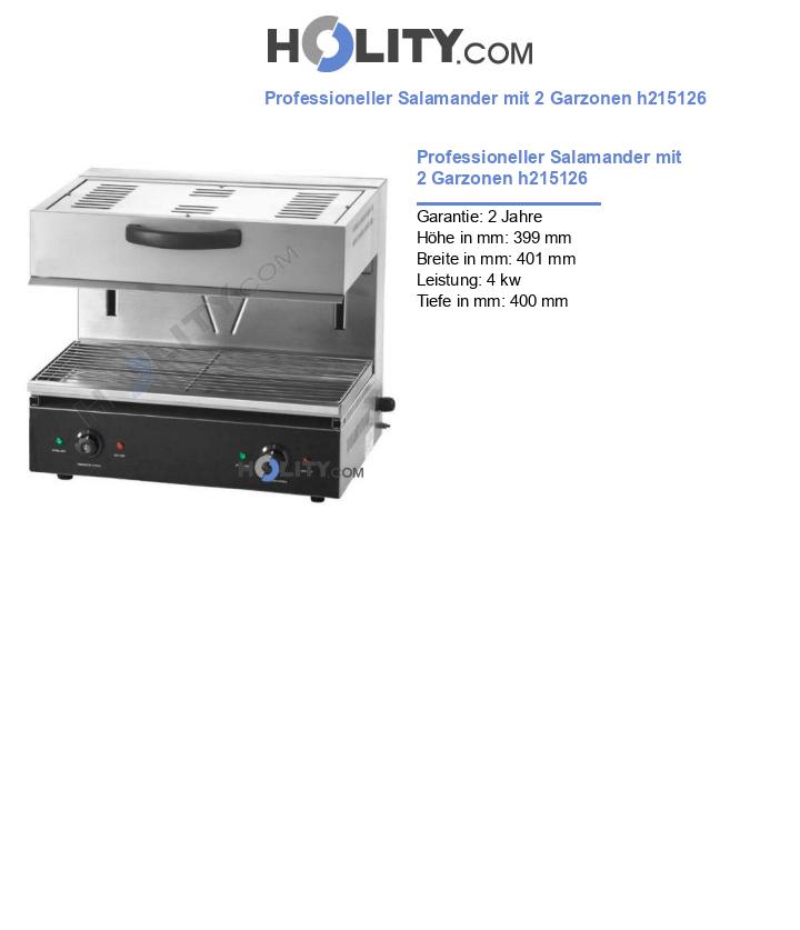 Professioneller Salamander mit 2 Garzonen h215126