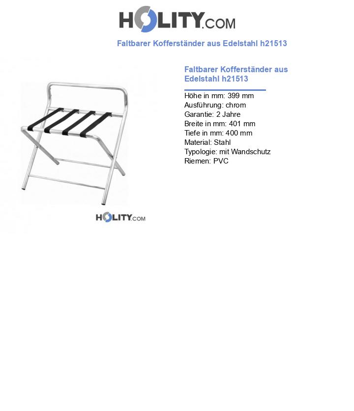 Faltbarer Kofferständer aus Edelstahl h21513