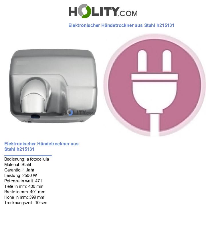 Elektronischer Händetrockner aus Stahl h215131