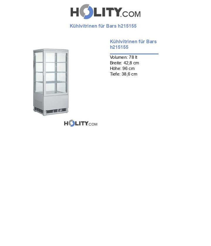 Kühlvitrinen für Bars h215155