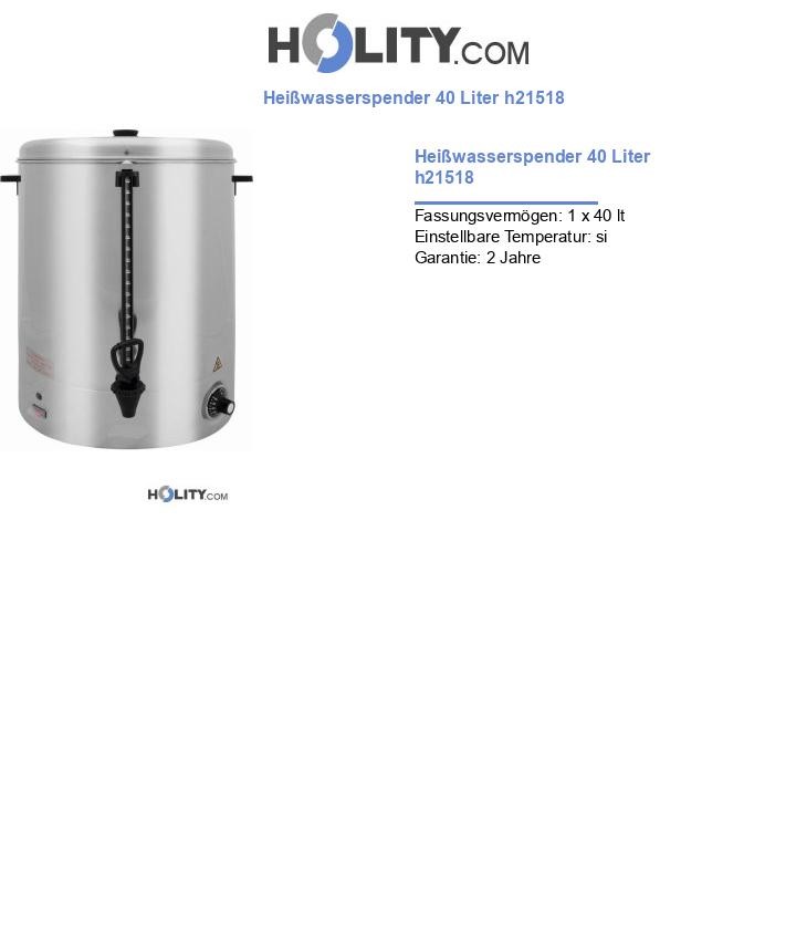 Heißwasserspender 40 Liter h21518