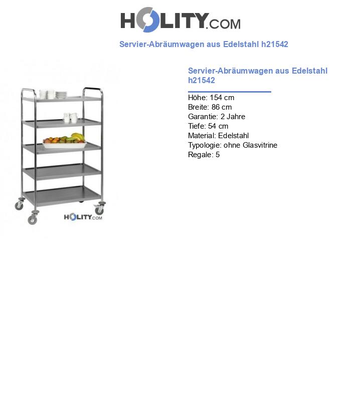 Servier-Abräumwagen aus Edelstahl h21542