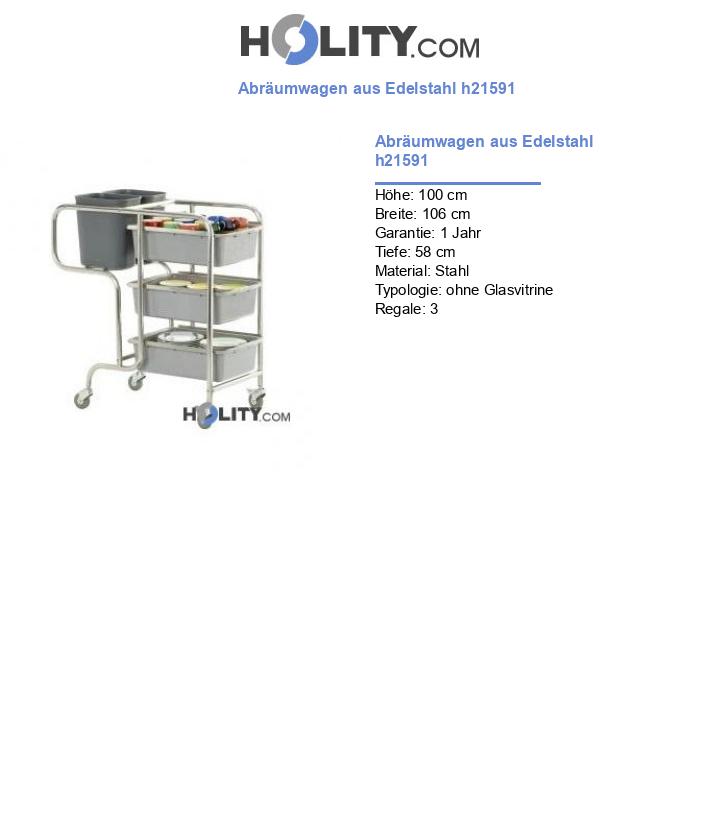 Abräumwagen aus Edelstahl h21591