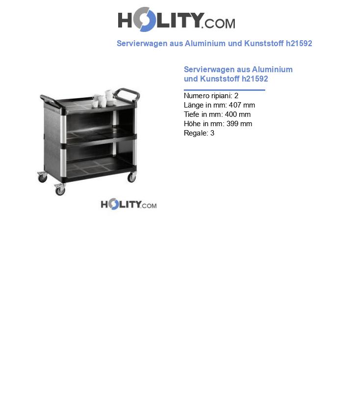 Servierwagen aus Aluminium und Kunststoff h21592