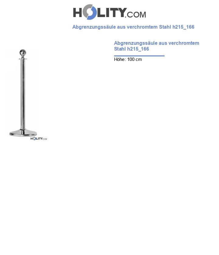 Abgrenzungssäule aus verchromtem Stahl h215_166