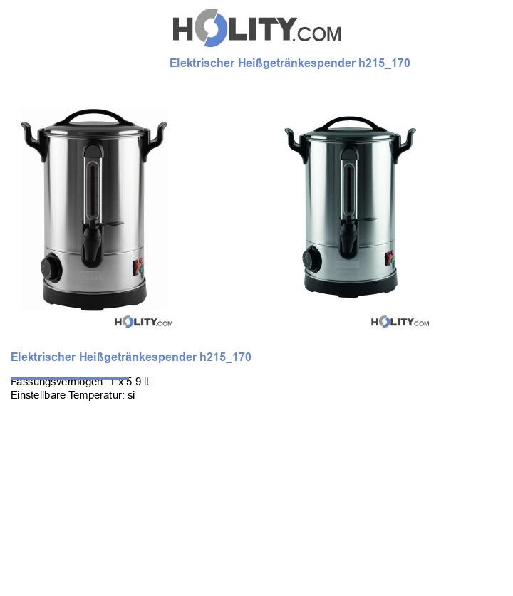 Elektrischer Heißgetränkespender h215_170