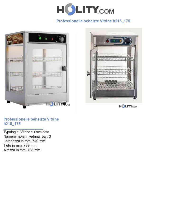 Professionelle beheizte Vitrine h215_175