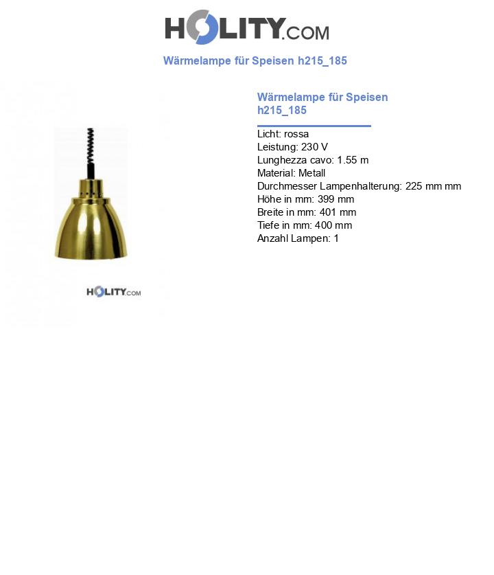 Wärmelampe für Speisen h215_185