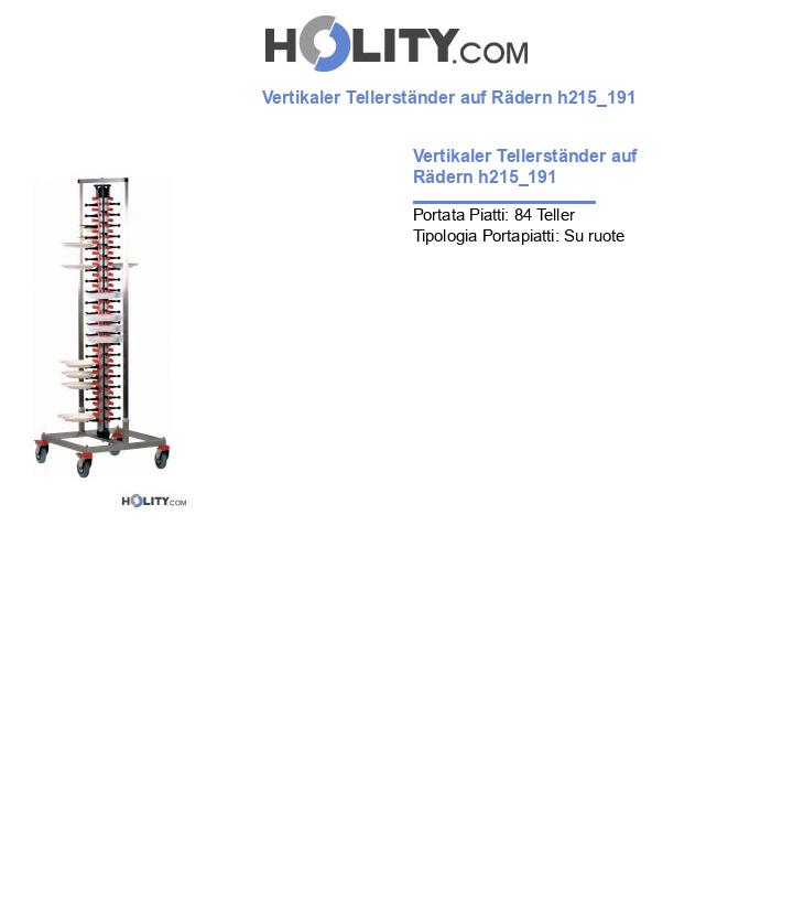 Vertikaler Tellerständer auf Rädern h215_191
