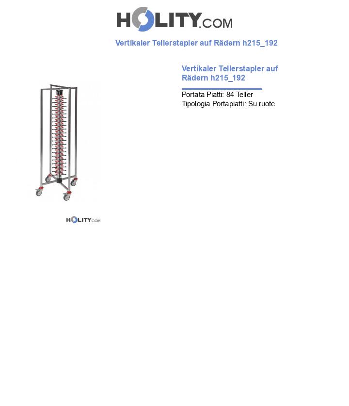 Vertikaler Tellerstapler auf Rädern h215_192