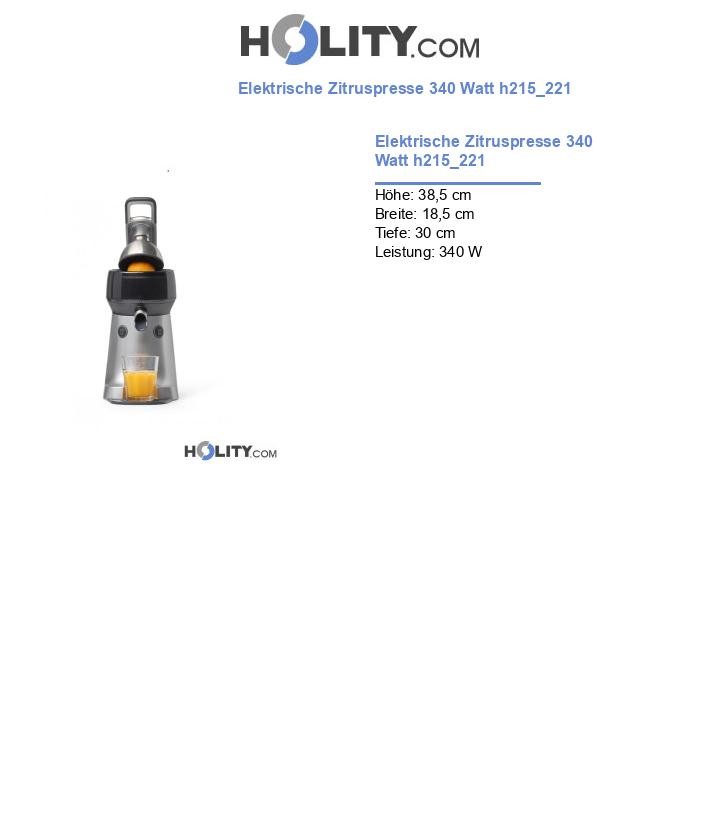 Elektrische Zitruspresse 340 Watt h215_221