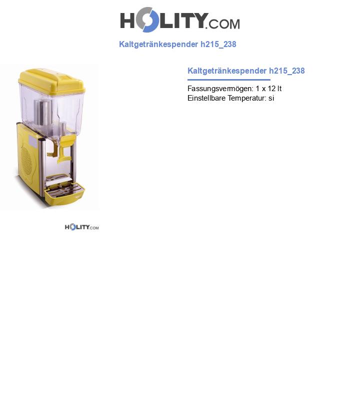 Kaltgetränkespender h215_238