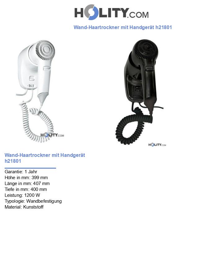 Wand-Haartrockner mit Handgerät h21801