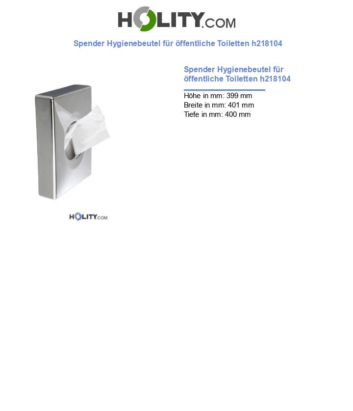 Spender Hygienebeutel für öffentliche Toiletten h218104