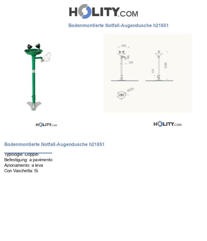 Bodenmontierte Notfall-Augendusche h21851