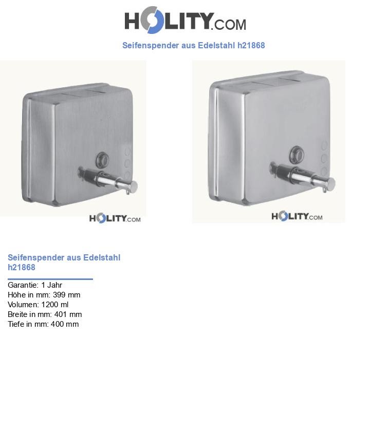 Seifenspender aus Edelstahl h21868