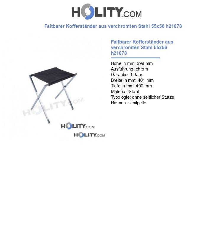 Faltbarer Kofferständer aus verchromten Stahl 55x56 h21878