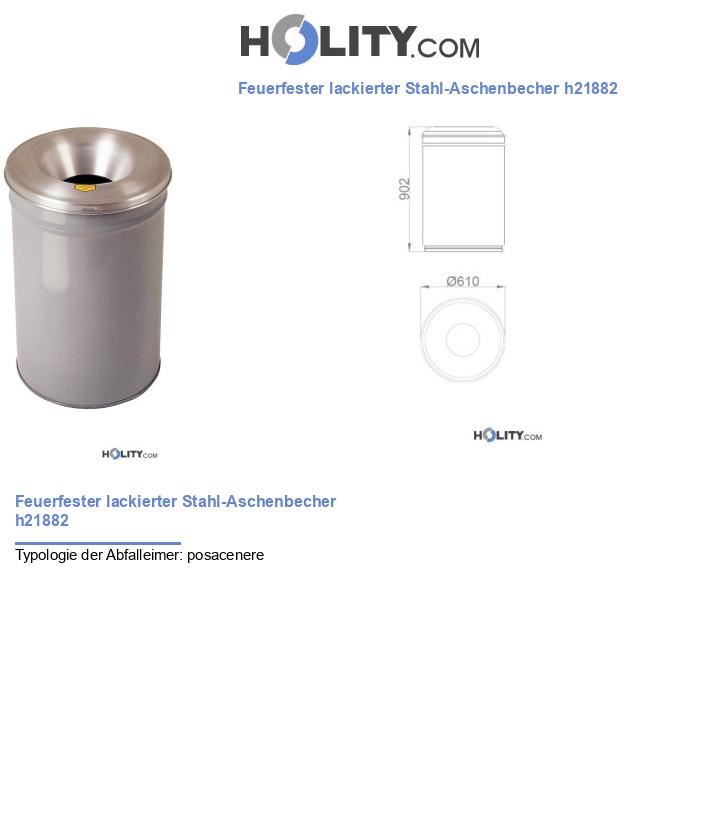 Feuerfester lackierter Stahl-Aschenbecher h21882