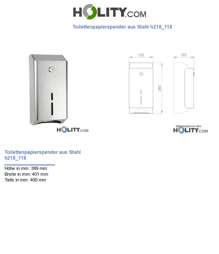 Toilettenpapierspender aus Stahl h218_118