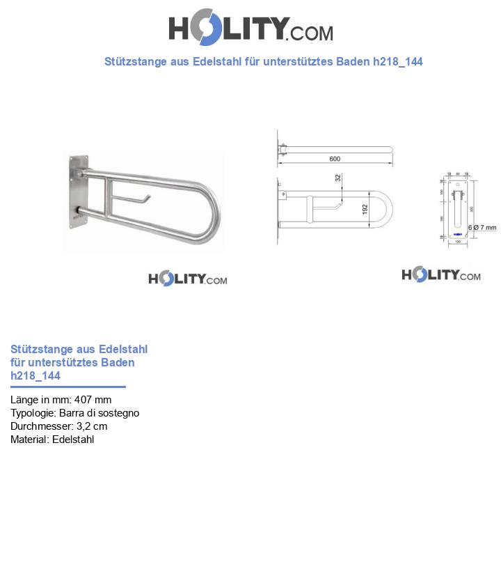 Stützstange aus Edelstahl für unterstütztes Baden h218_144