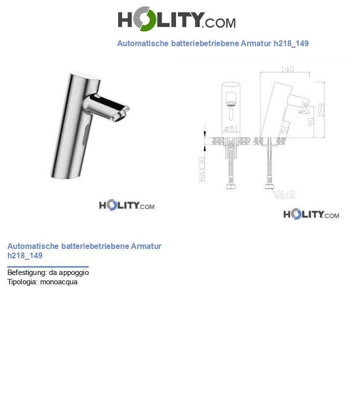 Automatische batteriebetriebene Armatur h218_149