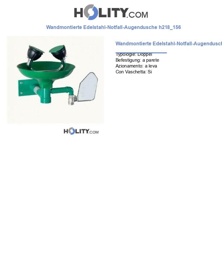 Wandmontierte Edelstahl-Notfall-Augendusche h218_156