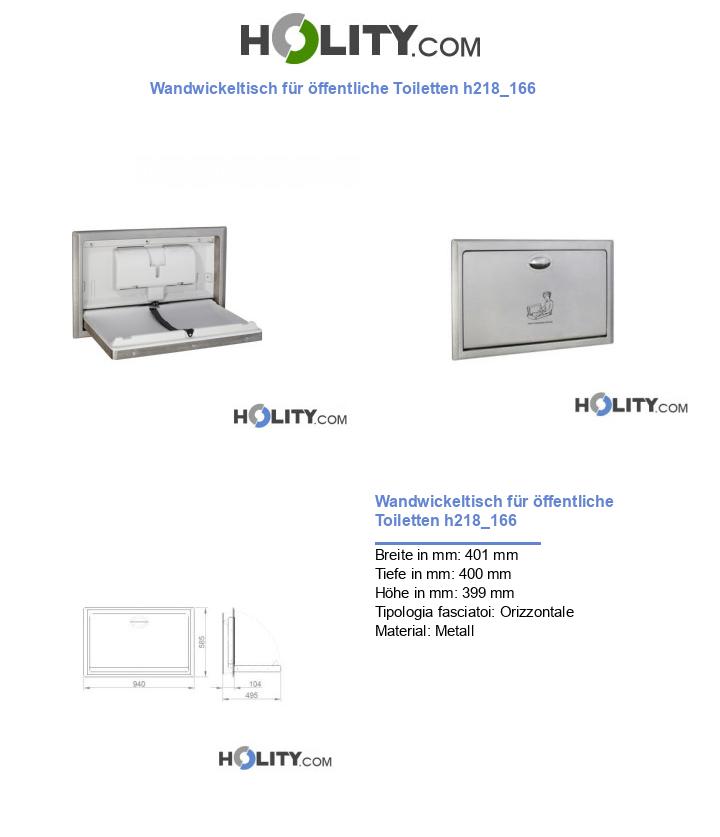 Wandwickeltisch für öffentliche Toiletten h218_166