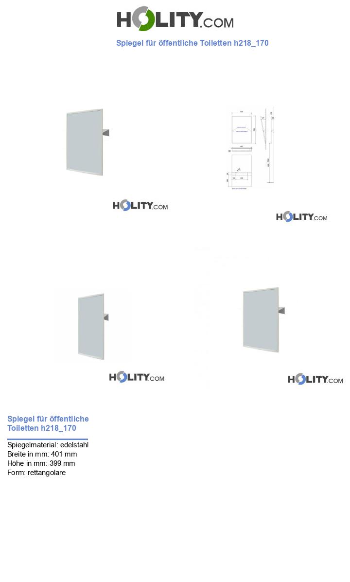 Spiegel für öffentliche Toiletten h218_170