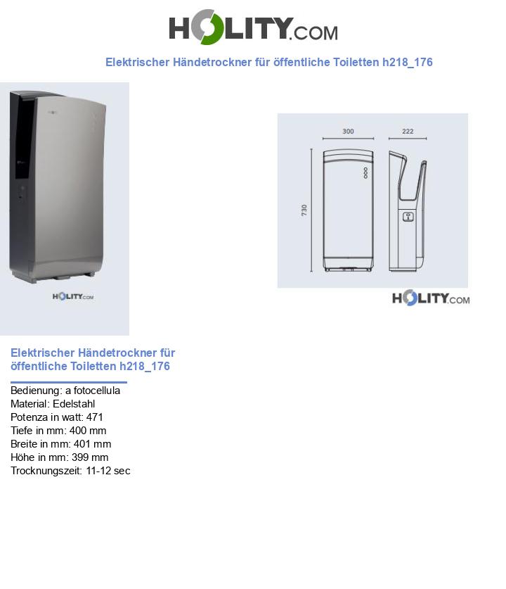 Elektrischer Händetrockner für öffentliche Toiletten h218_176