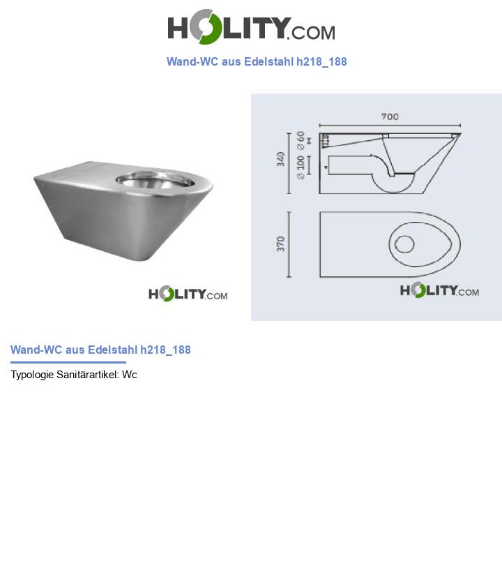 Wand-WC aus Edelstahl h218_188