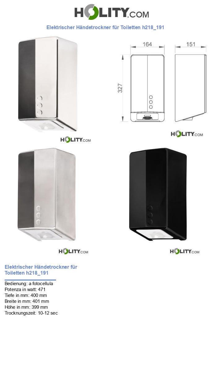 Elektrischer Händetrockner für Toiletten h218_191