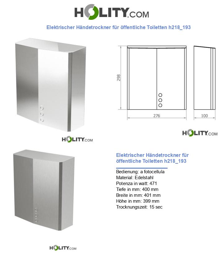 Elektrischer Händetrockner für öffentliche Toiletten h218_193