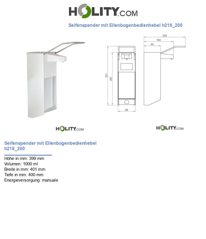 Seifenspender mit Ellenbogenbedienhebel h218_200