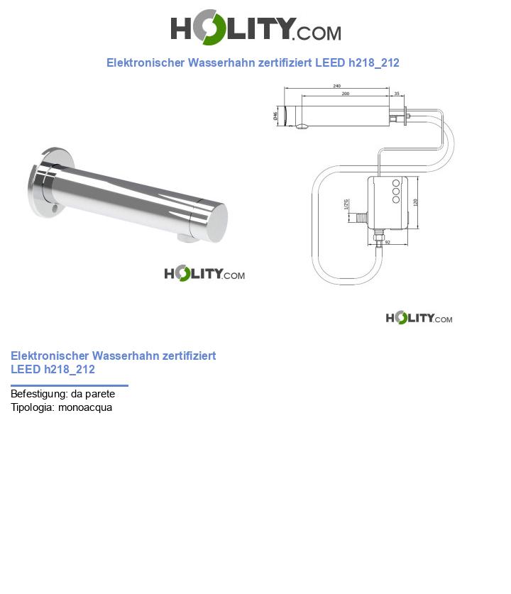 Elektronischer Wasserhahn zertifiziert LEED h218_212