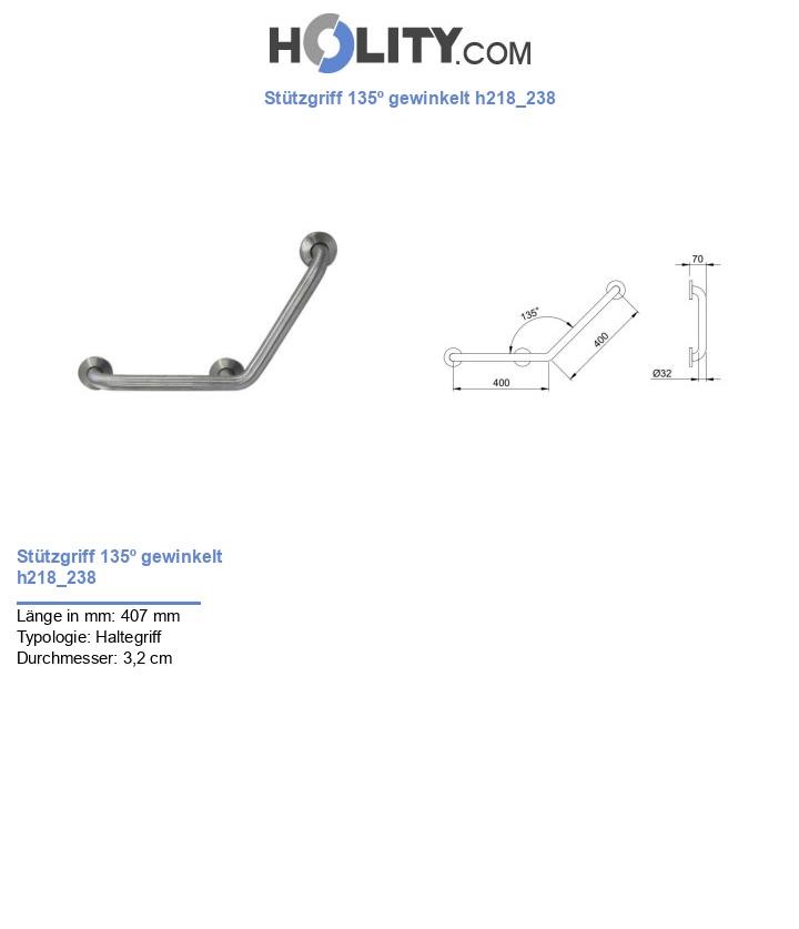 Stützgriff 135º gewinkelt h218_238