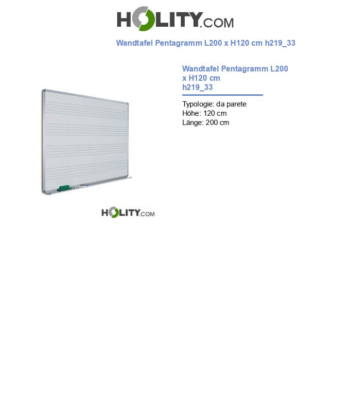 Wandtafel Pentagramm L200 x H120 cm h219_33