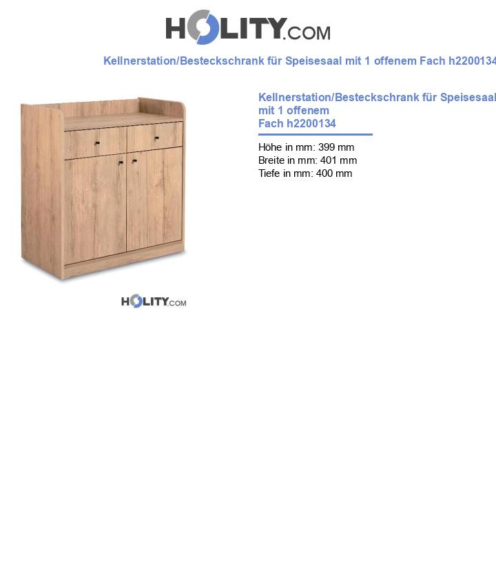 Kellnerstation/Besteckschrank für Speisesaal mit 1 offenem Fach h2200134