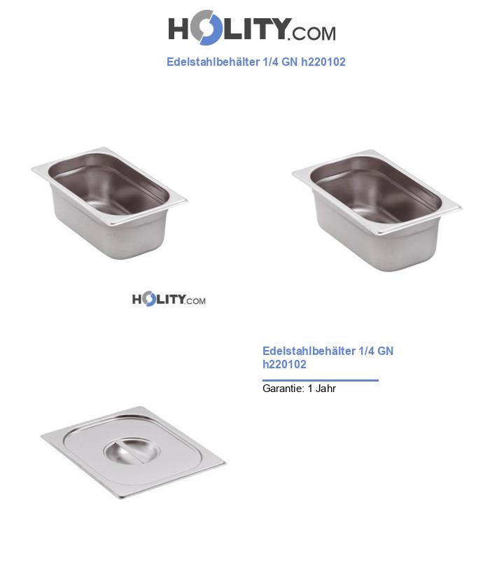 Edelstahlbehälter 1/4 GN h220102