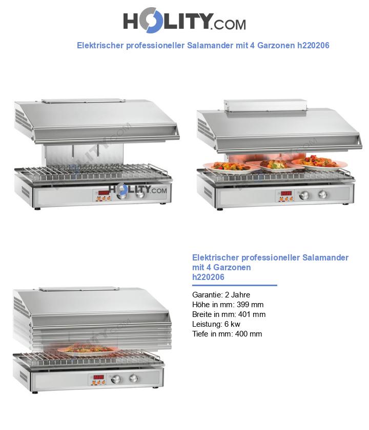 Elektrischer professioneller Salamander mit 4 Garzonen h220206