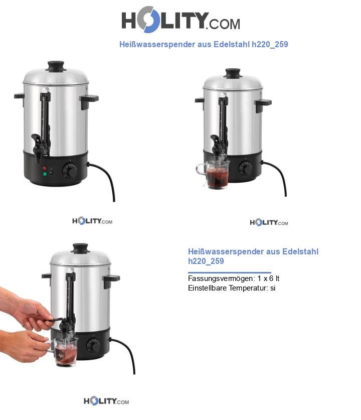 Heißwasserspender aus Edelstahl h220_259