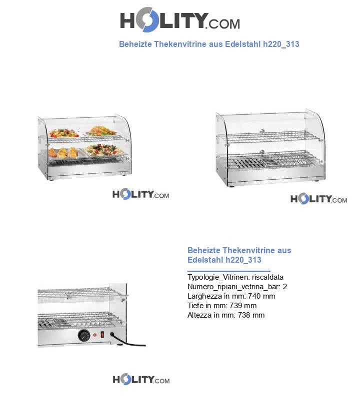 Beheizte Thekenvitrine aus Edelstahl h220_313