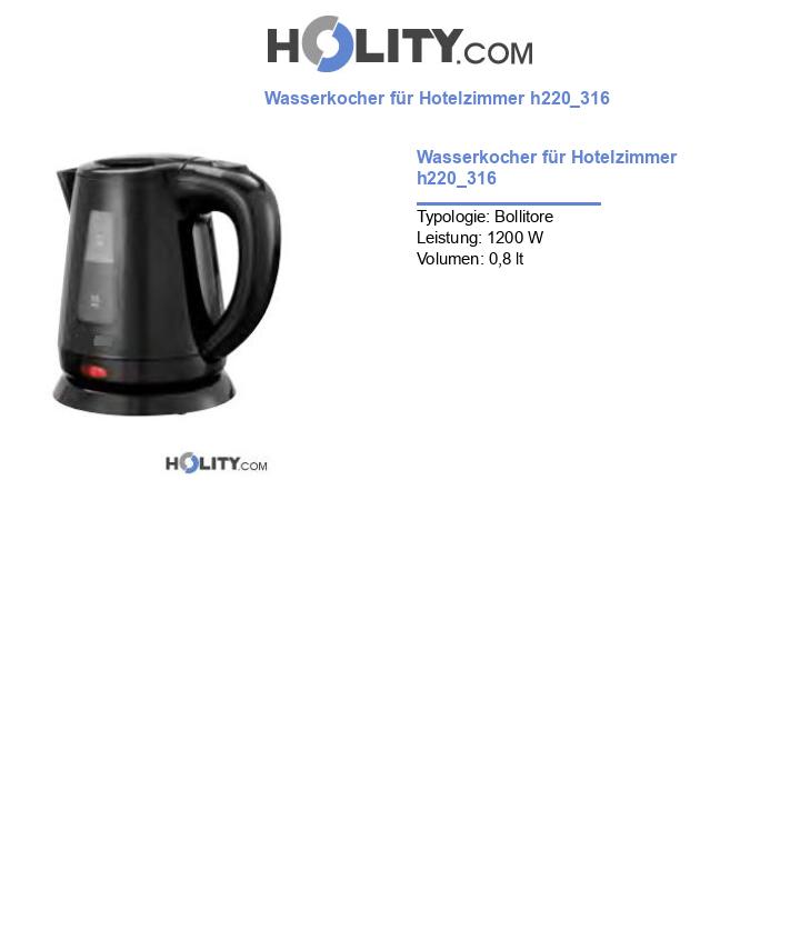 Wasserkocher für Hotelzimmer h220_316