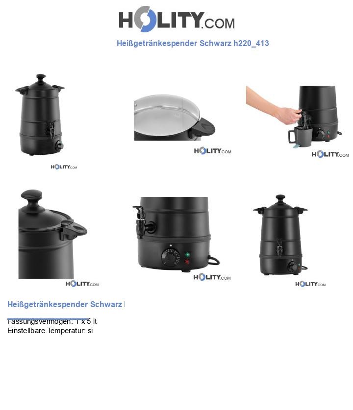 Heißgetränkespender Schwarz h220_413