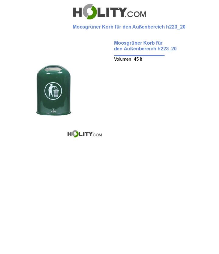 Moosgrüner Korb für den Außenbereich h223_20