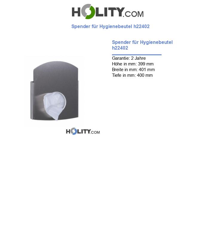 Spender für Hygienebeutel h22402