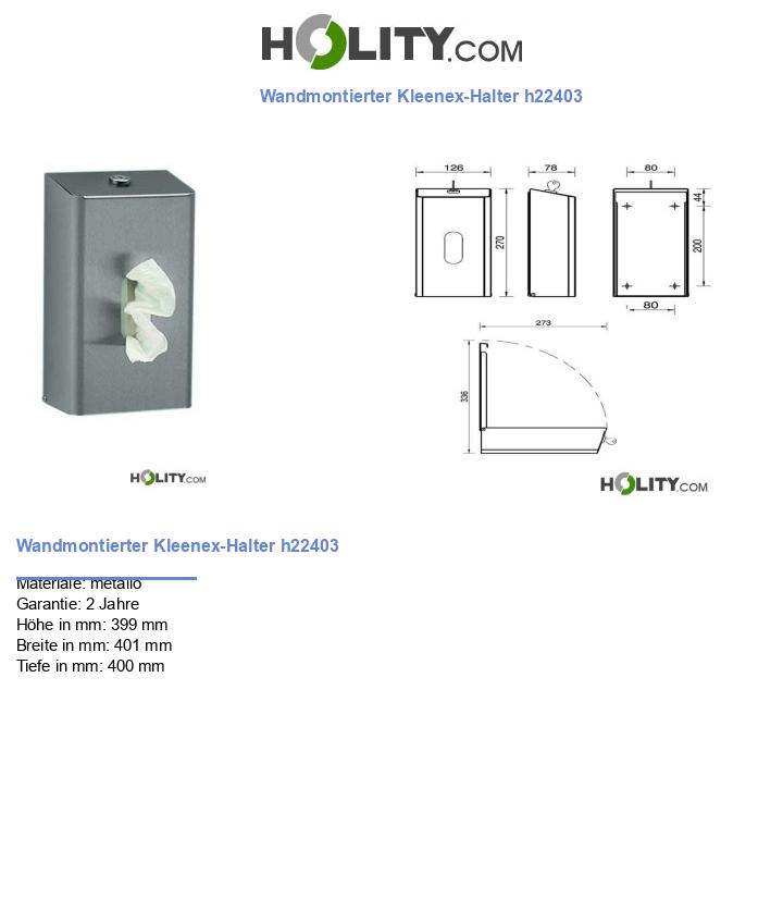 Wandmontierter Kleenex-Halter h22403